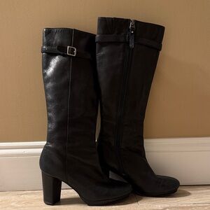 Fossil Black Heeled Leather Boots